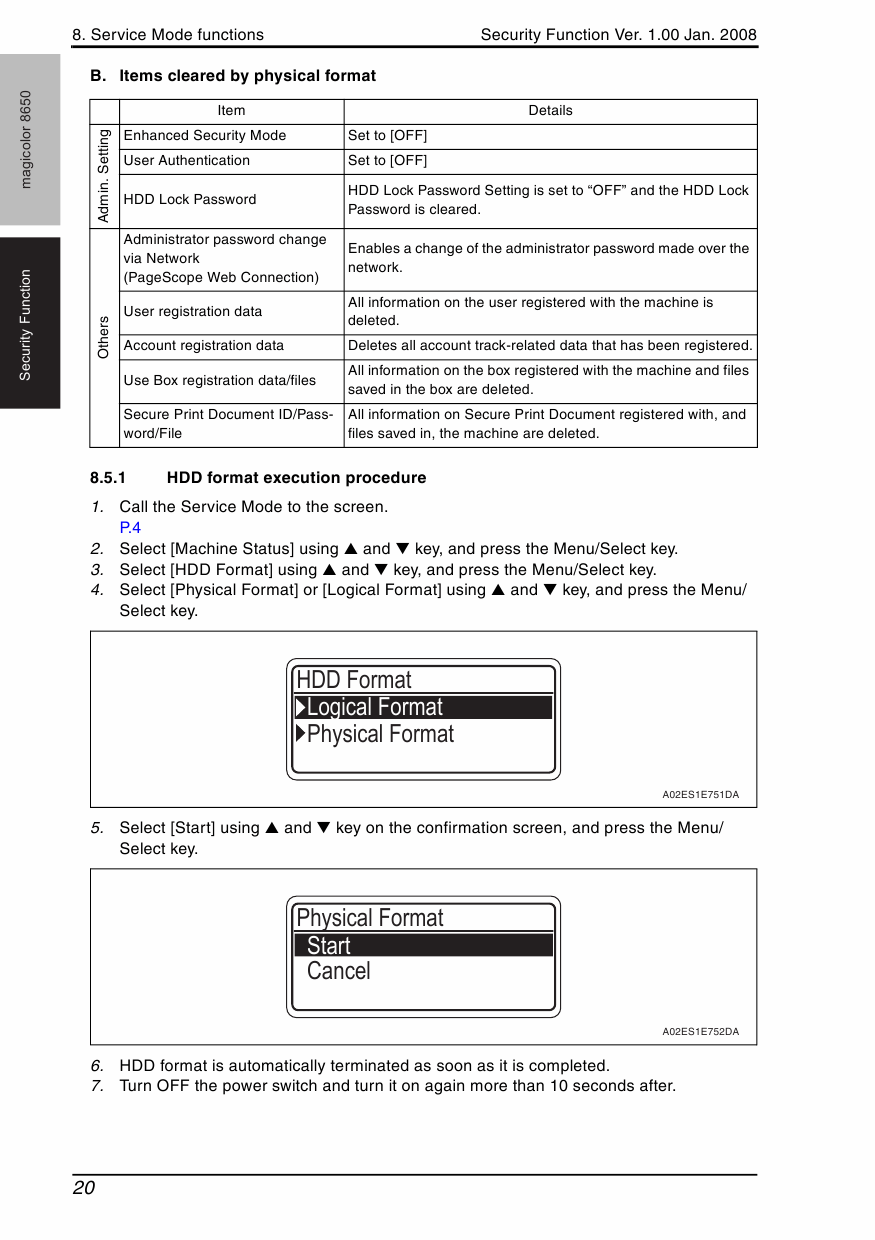 Konica-Minolta magicolor 8650 SECURITY-FUNCTION Service Manual-4